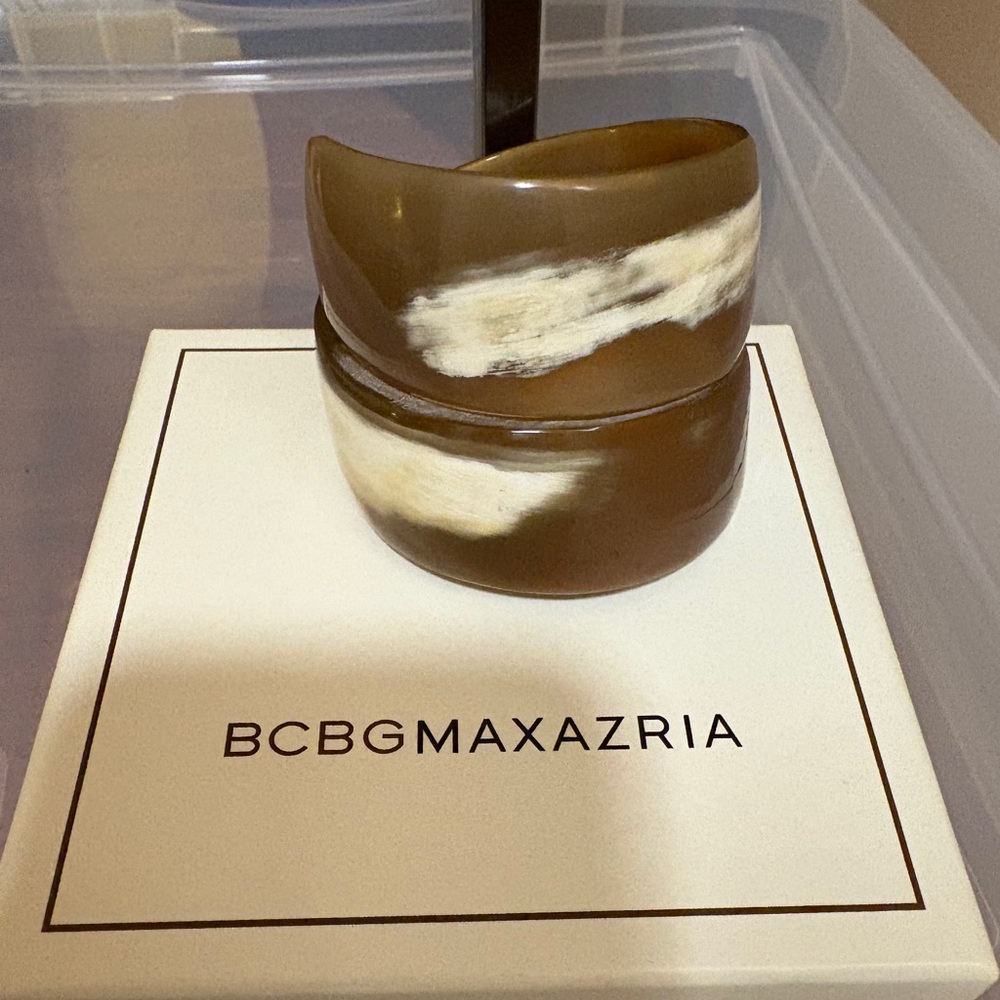 BCBGMaxAzria Tan and Cream Decorative Bracelet, NWOT